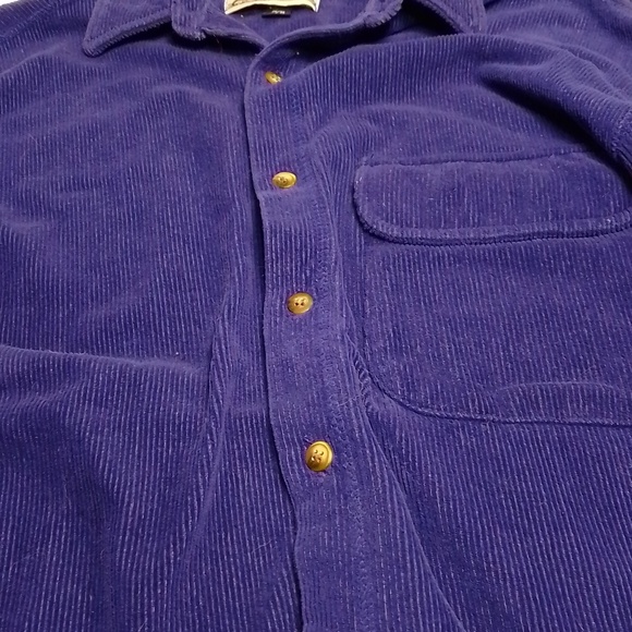 Mens America/Gas station corduroy royal blue button down shirt medium - Picture 4 of 6